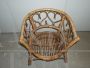 Poltrona a pozzetto vintage in bamboo anni '70