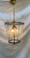 Lampadario lanterna in ottone anni '40 attribuito a Fontana Arte