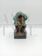 Piccola scultura busto di donna di Gianni Visentin in bronzo