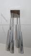 Lampadario a cascata con tubi in acciaio cromato, anni '70