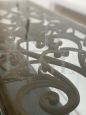 Consolle vintage in ferro battuto con piano in vetro