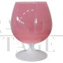 Vaso a coppa in vetro di Murano rosa e bianco, anni '60                            