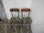Coppia di sedie vintage imbottite con velluto verde
