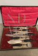 Servizio di coltelli da arrosto Harrison Fisher in argento sheffield e corno del 1890