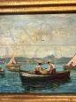 Coppia di dipinti antichi di fine '800 con paesaggi marini napoletani