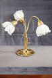 Lampada da tavolo in stile Art Nouveau in ottone, anni '80                            