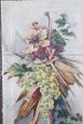 Composizione di fiori e frutta, coppia di dipinti di epoca Art Nouveau