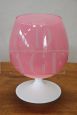 Vaso a coppa in vetro di Murano rosa e bianco, anni '60                            
