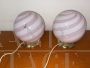 Coppia di lampade Swirl in vetro di Murano rosa                            