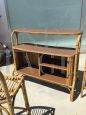 Mobile dry bar vintage in bamboo manao con due sgabelli