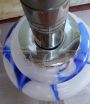 Lampadario vintage in vetro di Murano striato blu