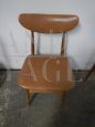 Coppia di sedie vintage in faggio e similpelle marrone, anni '50