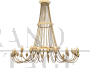 Lampadario vintage a cascata in ottone dorato con 25 Luci                            