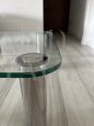 Tavolino da salotto design di Marco Zanuso per Zanotta con piano in vetro