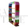 Libreria in stile Art Dèco a giorno in vetro di Murano multicolore