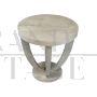 Tavolino appoggio in pergamena in stile art déco                            