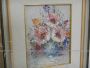 Dipinto con vaso di fiori, olio su tavola anni '70