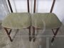 Coppia di sedie vintage imbottite con velluto verde