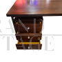 Scrivania anni '70 in legno e metallo                            