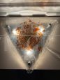 Applique triangolare in vetro di Murano ambrato