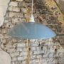 Lampada a sospensione Delmas in metallo azzurro-malva, anni '80