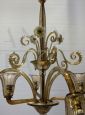 Lampadario in vetro di Murano ambra vintage attr. Seguso                            