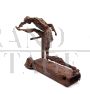Giovanni Naglia- Scultura in bronzo con figura in movimento dinamico