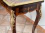 Tavolino da gioco antico Napoleone III Francese in legni policromi