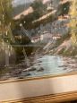 Giacomo Delcroix - Dipinto con paesaggio fluviale, Firenze anni '50