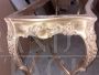 Tavolo console Regency con piano in marmo rosa