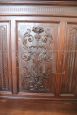 Panca da ingresso antico in stile Rinascimentale in legno di noce intagliato, fine '800