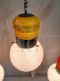 Set di 3 lampade a sospensione a lampadina in vetro di Murano multicolore, anni '60