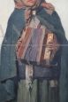 Ragazza con fisarmonica, dipinto di Angelo Vernazza del XX secolo