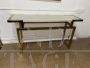 Console vintage in ottone con specchio