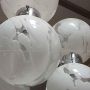Lampadario a 6 luci in vetro di Murano di Carlo Nason per Mazzega, anni '70
