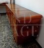 Credenza anni '50 in radica e noce con intarsi a rombo