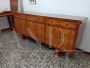 Credenza anni '50 in radica e noce con intarsi a rombo