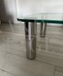Tavolino da salotto design di Marco Zanuso per Zanotta con piano in vetro