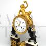Antico orologio a pendolo Parigina Direttorio in bronzo dorato e marmo '700