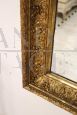 Specchiera antica Art Nouveau in legno dorato in foglia oro, inizio '900