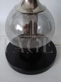 Lampada da tavolo modernista anni '70 in vetro fumé