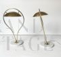 Coppia di lampade da tavolo vintage in ottone e marmo, anni '70