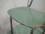 Banco scolastico vintage in formica verde con sedia, anni '70