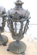 Coppia di lanterne da tavolo in bronzo di inizio '900