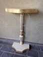 Console in stile barocco in pittura bianca e oro, con gamba scanalata