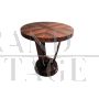 Tavolino in stile Art Déco rotondo con geometrie                            