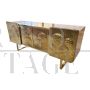 Credenza design a quattro ante in ottone decorato