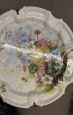 Grande piatto antico in maiolica Nove Bassano con decoro floreale