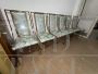 Set di 6 sedie in stile Romeo Rega in ottone e tessuto floreale                            