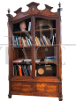 Libreria ottocentesca intarsiata in legno